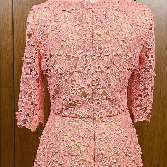 Oscar De La Renta Floral Guipure Lace Midi Dress size 6 - Picture 6 of 14